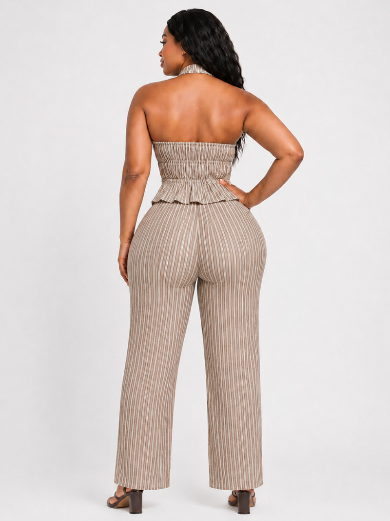 Riviera Pinstripe Halter Set
