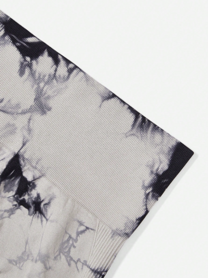 Tie-dye wide waist sports leggings
