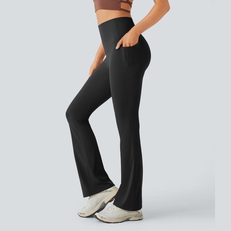 High-waisted tummy-shaping yoga pants