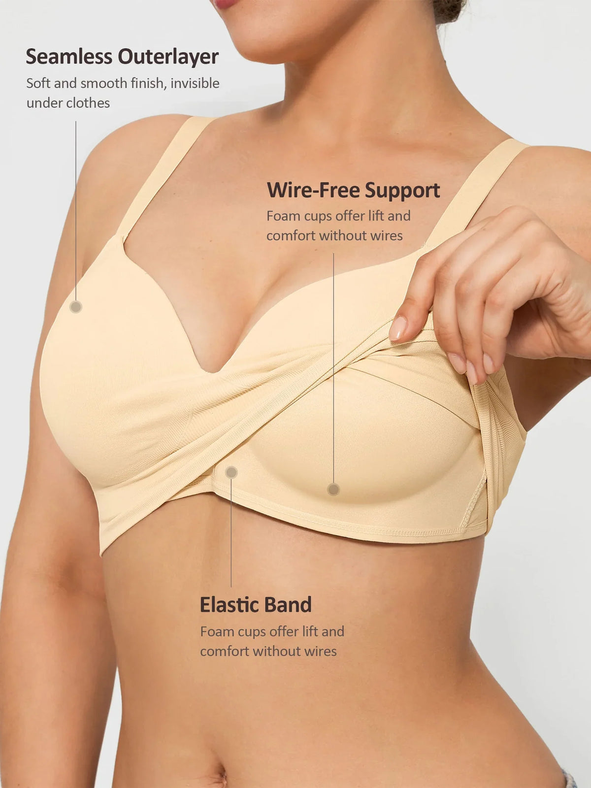 Wireless Push-Up Seamless Comfort Full Coverage Bra
