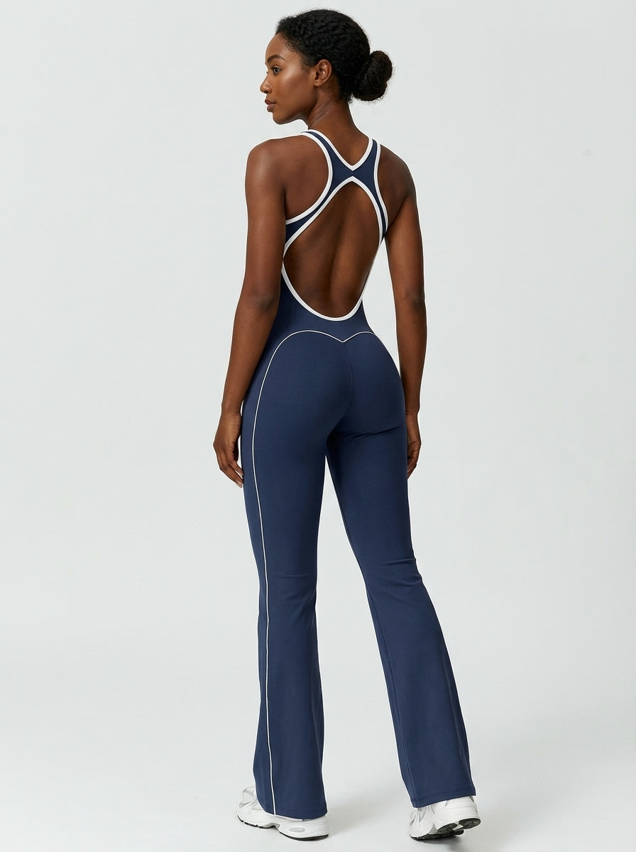 Backless Colorblock Jumpsuit