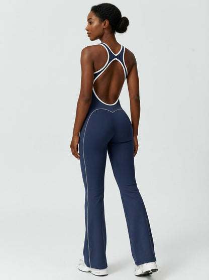 Backless Colorblock Jumpsuit